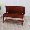 Roundhill Furniture Solid Wood Shoe Storage Bench