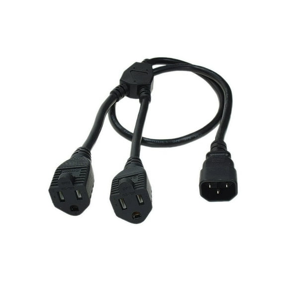SF Cable C14 to NEMA 5-15R x 2 Power Cord Splitter 16 AWG 13A/125V, 3 feet
