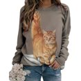 thumbnail image 1 of Moda mujer primavera Animal impreso manga larga cuello redondo Casual Tee Tops blusa Pompotops FGAJ661, 1 of 5