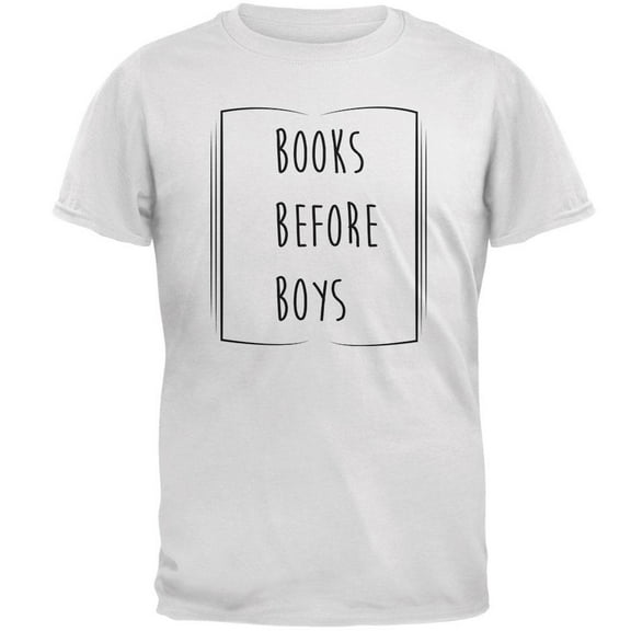 Education Smart Women Books Before Boys Mens T Shirt White MD