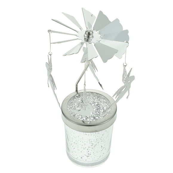FENGGUIQU Portavelas Rotatorio Plateado Ideal Para Decorar Eventos Especiales