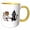 Yellow/White, variant on 3drose, Funny Bride and Groom Kitty Cat Wedding Cartoon, 11oz Magic Transforming Mug