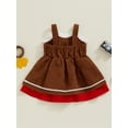 thumbnail image 4 of Suealasg Toddler Girl Christmas Dress Gingerbread Man Print Christmas Dress Sleeveless A-Line Dress 1T 2T 3T Baby Girls Fall Clothes, 4 of 8