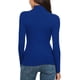 thumbnail image 4 of Blusa de cuello alto de invierno para mujer: camiseta ajustada de manga larga, tejido de poliéster, diseño liso/estampado, con capas para el frío, 4 of 7