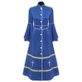 thumbnail image 5 of Kaerm Clergy Dress for Women Loose Fit Choir Robe Flared Sleeves Church Liturgical Praise Worship Dress Royal Blue 3XL, 5 of 7