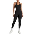 thumbnail image 1 of Nituyy Combinaison Femme, Sans Manches Col en U Ajourée Solide Ajustée Longue Combishort Fête Mode Urbaine, 1 of 9