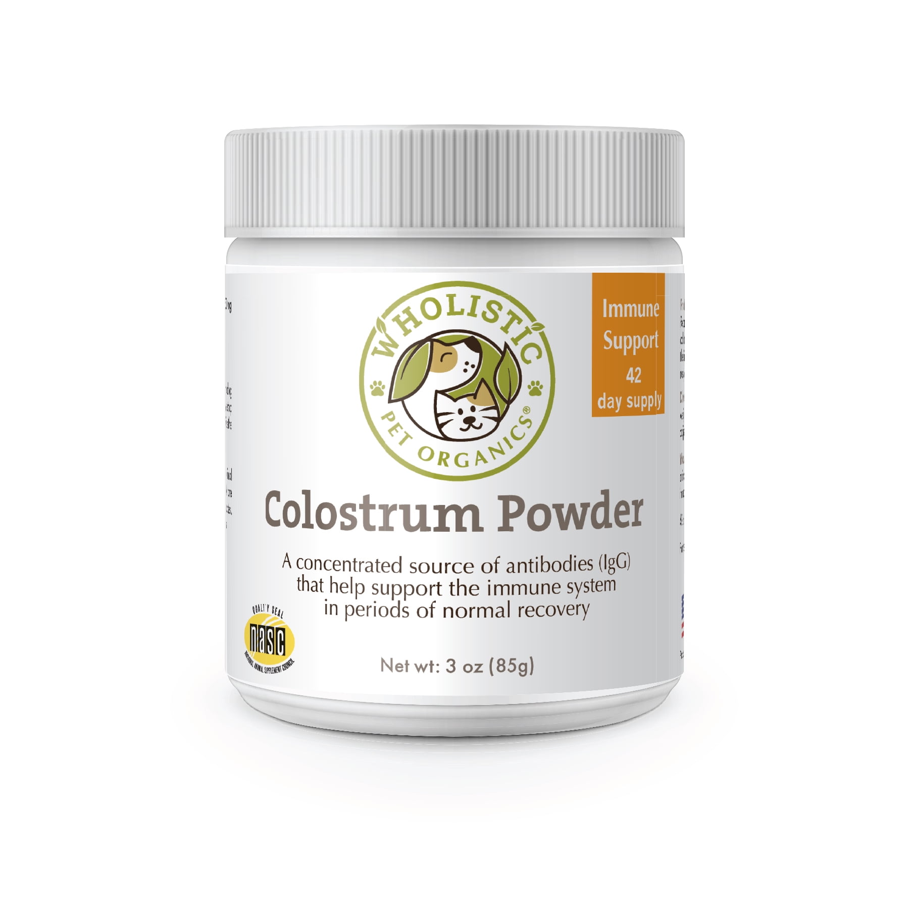 Wholistic Pet Organics Colostrum Powder Immune Support Dog Supplement