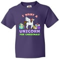 thumbnail image 3 of Inktastic I Want a Unicorn for Christmas with Presents Youth T-Shirt, 3 of 5