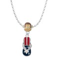 thumbnail image 1 of Delight Jewelry Silvertone USA Patriotic Flip Flop with White Star Mia Monkey Charm Necklace, 1 of 4
