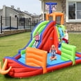thumbnail image 2 of Tobogán Acuático Inflable Costway para Niños Casa Inflable 6 en 1 Forma de Barco de Piratas con Tobogán Pared para Escalar Piscina 460 x 310 x 290 cm, 2 of 9