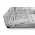 thumbnail image 3 of White Soft Flannel Fleece Blanket, Outline Design Peacock Bird in Monochrome Style Detailed Graphic Uncolored, Cozy Plush for Indoor and Outdoor Use, 60" x 80", Charcoal Grey White, by Ambesonne, 3 of 6