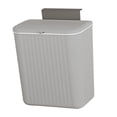 thumbnail image 4 of Cubo de basura colgante para cocina, contenedor de basura, ahorro de espacio, soporte fácil de instalar, bote de basura de plástico para puerta de arm Gris 9L Macarena Cubo de basura de cocina, 4 of 8