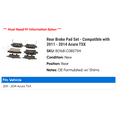 thumbnail image 2 of Rear Brake Pad Set - Compatible with 2011 - 2014 Acura TSX 2012 2013, 2 of 2