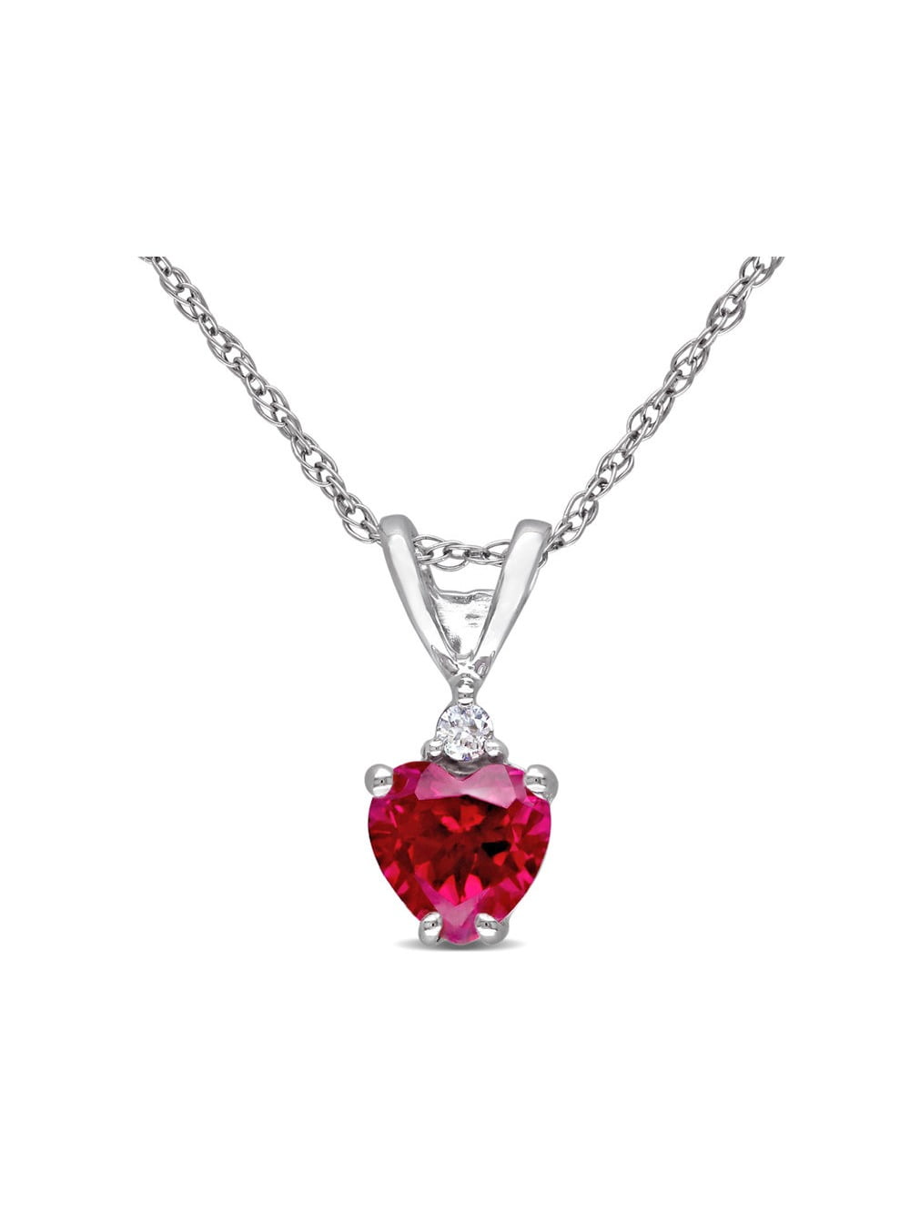 lab created ruby heart pendant