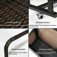 thumbnail image 4 of Double Layer Poolside Float Storage - PE Rattan Outdoor Caddy with Generous Space, Weather-Resistant, Mobile Design, Versatile Use, and Sturdy Construction, Brown, 4 of 7