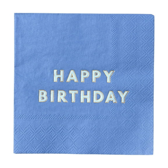 Palisades Blue Signature Happy Birthday Cocktail Napkins - 20ct