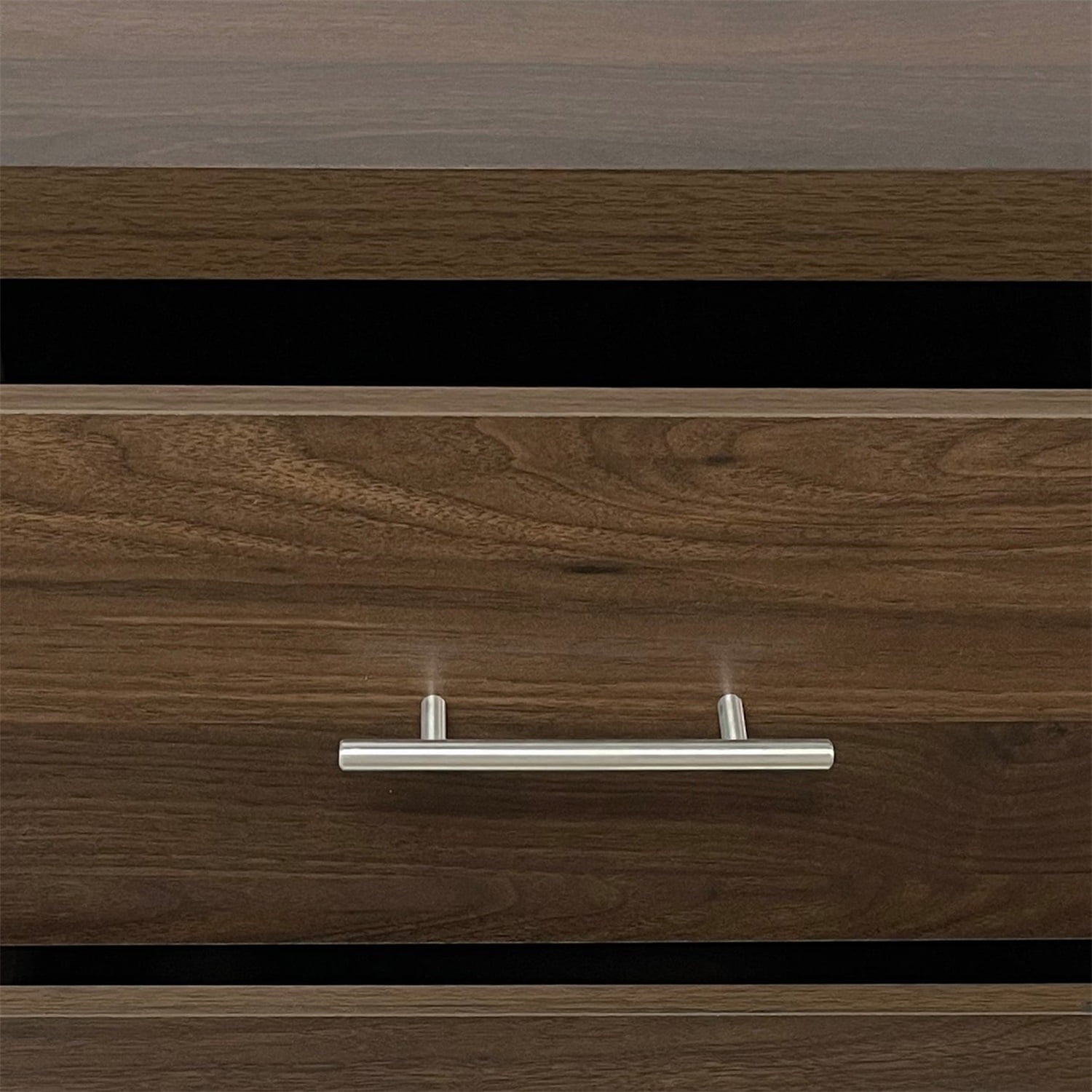 Kadyn MDF 5 Drawer Chest, Tall Dresser Chest for Living Room, Mid Century Drawer Dresser for Bedroom, Walnut