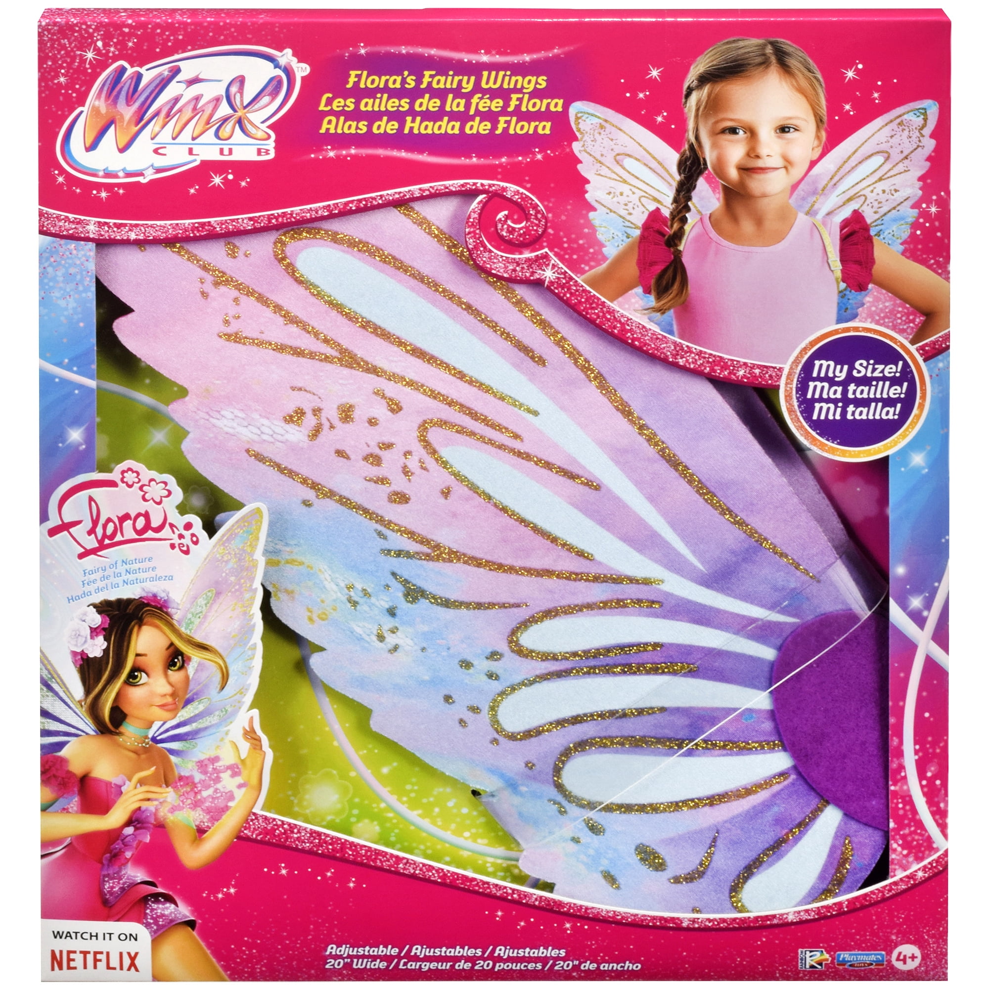 Winx Club Flora Fairy Wings Role Play Winx Club Flora My Size Fairy Wings Role Play Dress up for Girls 4+ by Playmates Toys