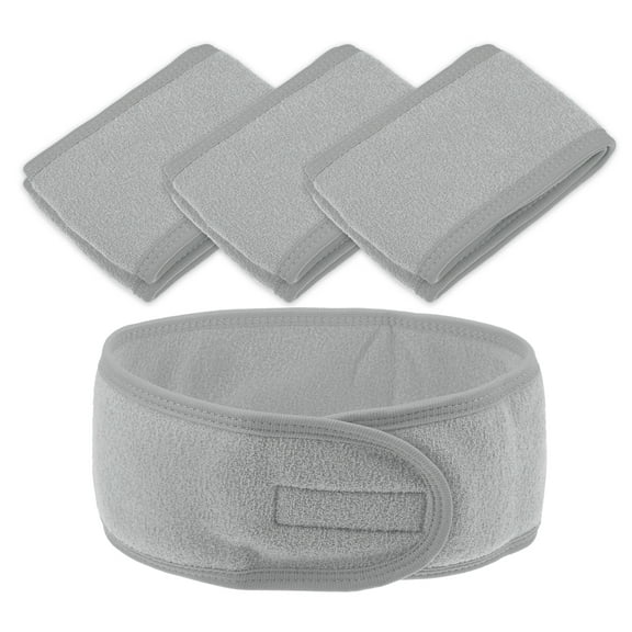 Vocoste Soft Women Hair Bands Spa Headband for Face Washing Bath Facial Mask Yoga Gray 4 Pcs