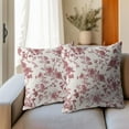 thumbnail image 6 of Dry Rose Pink Floral Pillow Covers 18x18 Inch Set of 2 Pink and Cream Chinoiserie Flower Outdoor Decorative Throw Pillows Vintage Rustic Toile Pillowcases Cushion Covers for Couch Home Decor, 6 of 6