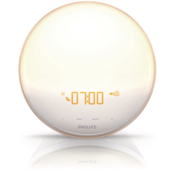 Philips Wake-up Light with Colored Sunrise, Sunset Simulation and New PowerBackUp  Feature, HF3520/60