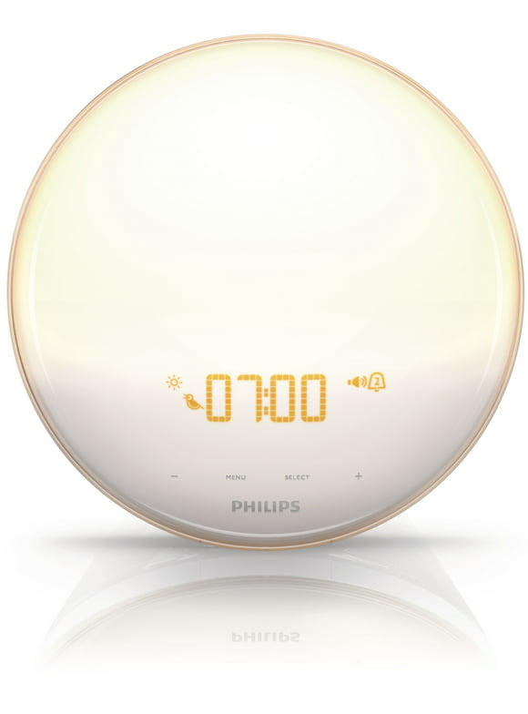 Philips Wake-up Light with Colored Sunrise, Sunset Simulation and New PowerBackUp+ Feature, HF3520/60