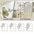 thumbnail image 5 of Spring Floral Swag Valances for Windows, Kitchen Curtains 36 Inch Length 2 Panels Set, Yellow Flowers Botanical Patchwork Grid Bohemia Short Curtains for Small Windows Cafe Curtains 28"x36", 5 of 8