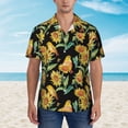 thumbnail image 4 of Goofa Sunflowers And Bird Hawaiian Shirt for Men, Unisex Summer Beach Casual Short Sleeve Button Down Shirts,Aloha Tropical Floral print shirt-Small, 4 of 9