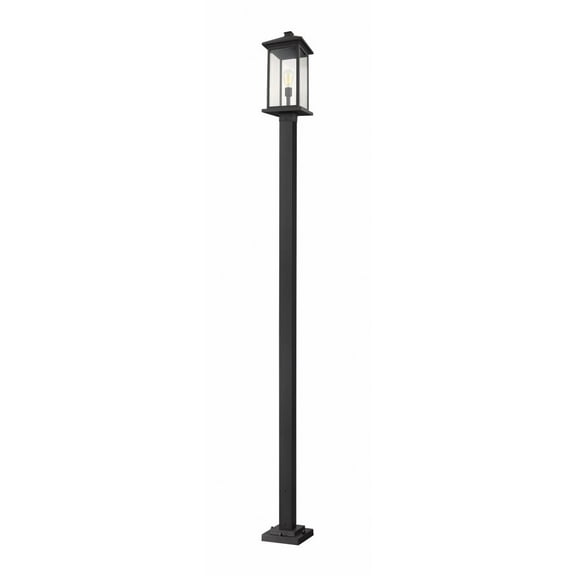 1 Light Outdoor Post Mount Lantern In Seaside Style 9.5 Inches Wide By 25 Inches High-Black Finish Z-Lite 531Phbxls-536P-Bk