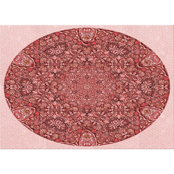 Ahgly Company Indoor Rectangle Patterned Pastel Pink Area Rugs, 2' x 5'