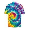 thumbnail image 4 of flyskyup Tie Dye Shirts for Mens Lapel Short Sleeve Button Down Regular Trendy Blouses Lightweight Beach Summer Casual Tops, 4 of 5