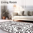 thumbnail image 2 of ODIKA 5'x7' Machine Washable Non-Slip Area Rug, Overlapping Scrollwork Timeless Luxurious Exquisite High Traffic Rug with Pad, Black, 584918, 2 of 8