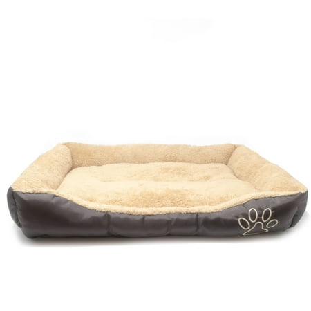 Top Cat Beds ALEKO PB01 Soft Plush Comfy Pet Mat Cushion Bed for Dogs and Cats - 23X16X3 Inches - Beige ()