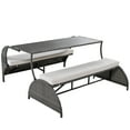 thumbnail image 3 of Euroco 2-in-1 Convertible Picnic Upholstered Bench Table,57.1" Outdoor Loveseat,Portable Picnic Table Couch,Convertible To 4 Seats&1 Table,For Garden,Lawn,Backyard,Porch,Patio, 3 of 8