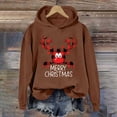 thumbnail image 2 of Chandails en Molleton pour Femmes Imprimés Mignons Légers Chandail Tops Imprimé de Noël Chandails à Capuchon Chandail en Molleton Tops, 2 of 5