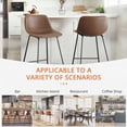 thumbnail image 5 of Carolayne 24" Bar Stools Set of 4, Counter Height Stools with Back for Kitchen Island and Dining Room, Faux Leather, Brown, 5 of 5
