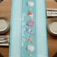 thumbnail image 5 of Table Runners 108 Inches Long Dress Scarves, Teal Summer Coastal Farmhouse Coffee/Dining/Kitchen Table Runner for Living Room, Modern Ocean Waves Starfish Shell 13x108 Inch, 5 of 9