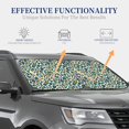 thumbnail image 4 of JUNZAN Green Leopard Pattern Car Windshield Sun Shade | Reflective Sunshade | Foldable 2-Piece Sun Shield Protect Your Car | Fits Sedans, SUVs, Hatchbacks-Large, 4 of 6