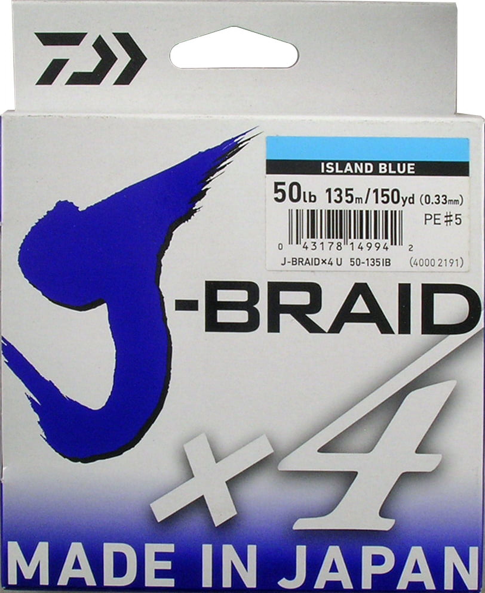 Daiwa J-Braid x4 Braided Fishing Line Island Blue 300 Yds 50 Lb Test