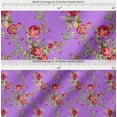 thumbnail image 2 of Soimoi Cotton Voile Fabric Leaves,Red Berries & Rose Floral Printed Fabric 1 Yard 42 Inch Wide, 2 of 7