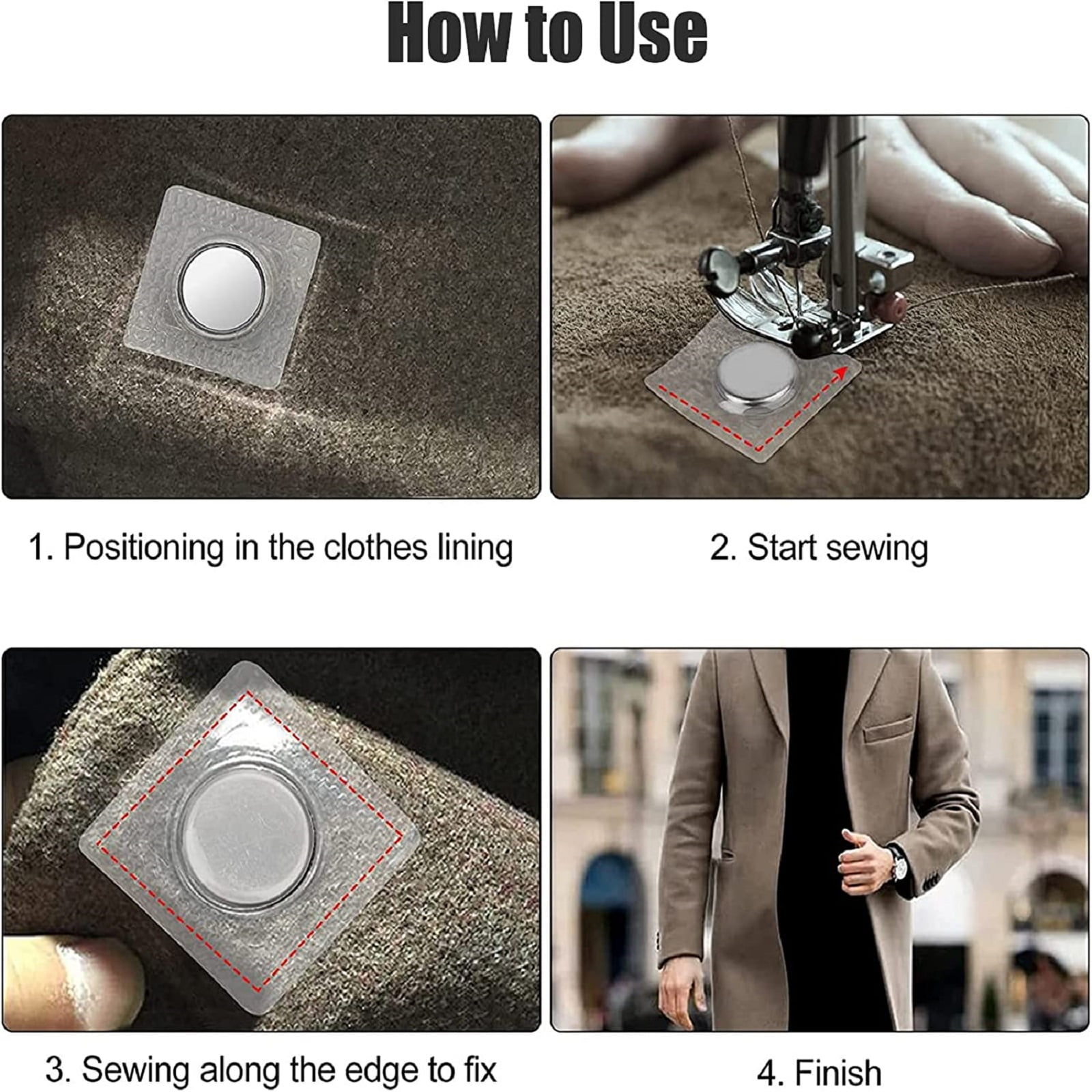 Towashine 10Pcs 15mm Invisible Magnetic Snaps Button Sew in PVC Hidden Purse Closure Fastener 
