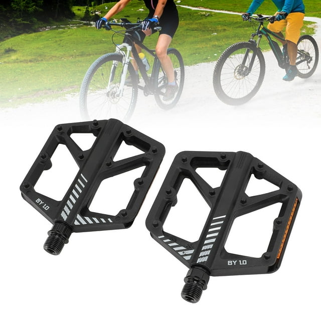 Mountain Bike Flat Pedals, Large Platform Nylon Non Slip Pedal for Road Bike Enhanced Control