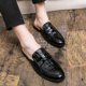 thumbnail image 3 of Zapatos de hombre de media caña, zapatillas de cuero negras, zapatos de hombre tipo mula, zapatos de piel de cocodrilo sin cordones, zapatos tipo mula masculino para hombre (26,5 cm), 3 of 4