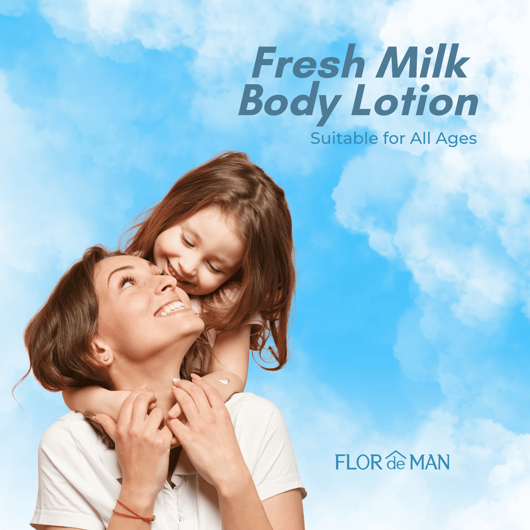 Flor de Man Fresh Milk Body Lotion with Milk Protein, Coconut Oil & Manuka Honey – Nourishing, Moisturizing Lotion for All Ages, Daily Hydration