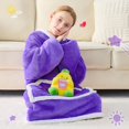 thumbnail image 2 of Manta portátil con capucha IFNOW para niños, color morado con bolsillos, 2 of 8