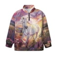 thumbnail image 4 of Uorisanigo Sweatshirt for Kids Trendy Dreamy White Horse Girls Half Zip Sweatshirt Long Sleeve Pullover Crop Tops Oversized Athletic Top Fall Fashion Outfits Clothes Kids Hoodies, 4 of 7
