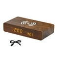 thumbnail image 3 of jifeng Alarm Clock with Charging LED Screen Feature Multipurpose for Gift Table Bedroom Brown, 3 of 9