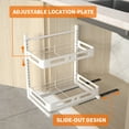 thumbnail image 4 of KKC Under Sink Organizer, 2 Tier Under Bathroom Sink Cabinet Organizers ， Multi-purpose Under Sliding Cabinet Basket Organizer Shelves for Kitchen Bathroom, White, 4 of 10