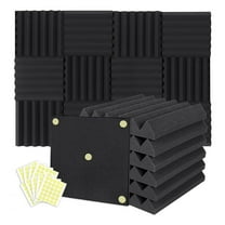 12 Packs Acoustic Foam Panels Wedge 2 X 12 X 12 Inch, Soundproofing Foam Noise Cancelling Foam for Home Office Recoding