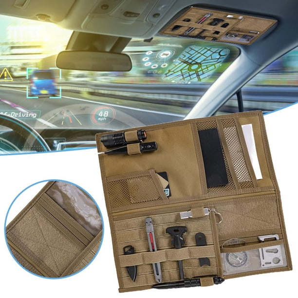 Organizador de visera para coche, bolsa de almacenamiento para parasol, ajustable y duradera.